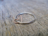 Floating Heart Sterling Silver Stacking Ring