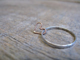 Floating Heart Sterling Silver Stacking Ring