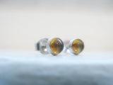 Citrine Stud Earrings in Sterling Silver