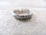 Sterling silver floral band