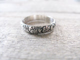 Sterling silver floral band