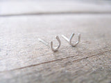 Horseshoe Stud Earrings Sterling Silver Small