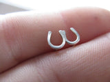 Horseshoe Stud Earrings Sterling Silver Small