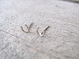 Horseshoe Stud Earrings Sterling Silver Small