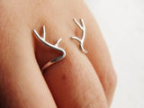 Sterling Silver Antler Ring Antler Jewelry