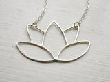 Lotus Flower Necklace in Sterling Silver