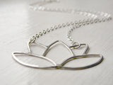 Lotus Flower Necklace in Sterling Silver