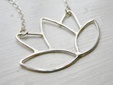 Lotus Flower Necklace in Sterling Silver