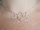 Lotus Flower Necklace in Sterling Silver