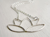 Lotus Flower Necklace in Sterling Silver