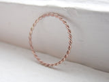 Thin Stacking Ring Rose Gold Fill Twist