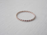 Thin Stacking Ring Rose Gold Fill Twist