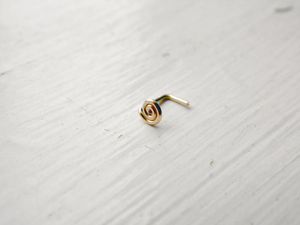 Spiral Nose Stud 14k Gold Fill