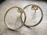 Sterling Silver Hoop Stud Earrings 15mm