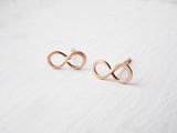 Infinity Studs 14k Rose Gold Fill Post Earrings