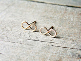 Infinity Studs 14k Gold Fill Post Earrings