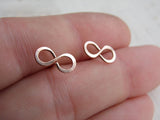 Infinity Studs 14k Rose Gold Fill Post Earrings