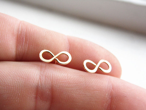 Infinity Studs 14k Gold Fill Post Earrings