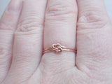 Double Love Knot Ring 14k Rose Gold Fill