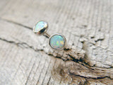 Opal Stud Earrings Sterling Silver