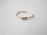 Thin Infinity Knot Ring Rose Gold Fill