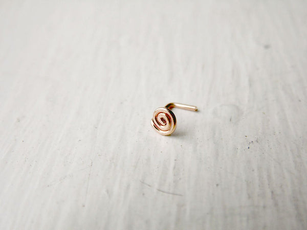 Spiral Nose Stud 14k Rose Gold Fill