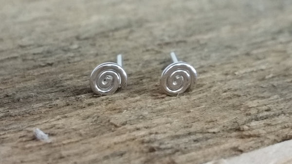 Sterling Silver Spiral Stud Earrings