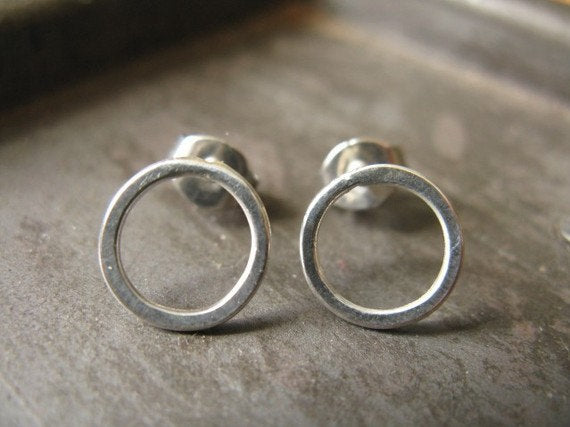 Hoop Stud Earrings Sterling Silver