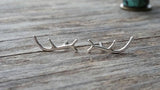 Small Sterling Silver Antler Earrings