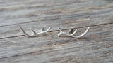 Small Sterling Silver Antler Earrings