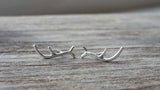 Small Sterling Silver Antler Earrings