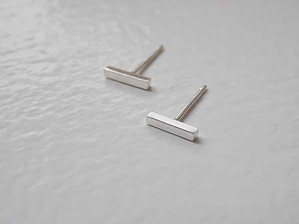 Small Bar Post Earrings Sterling Silver