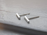 Small Bar Post Earrings Sterling Silver